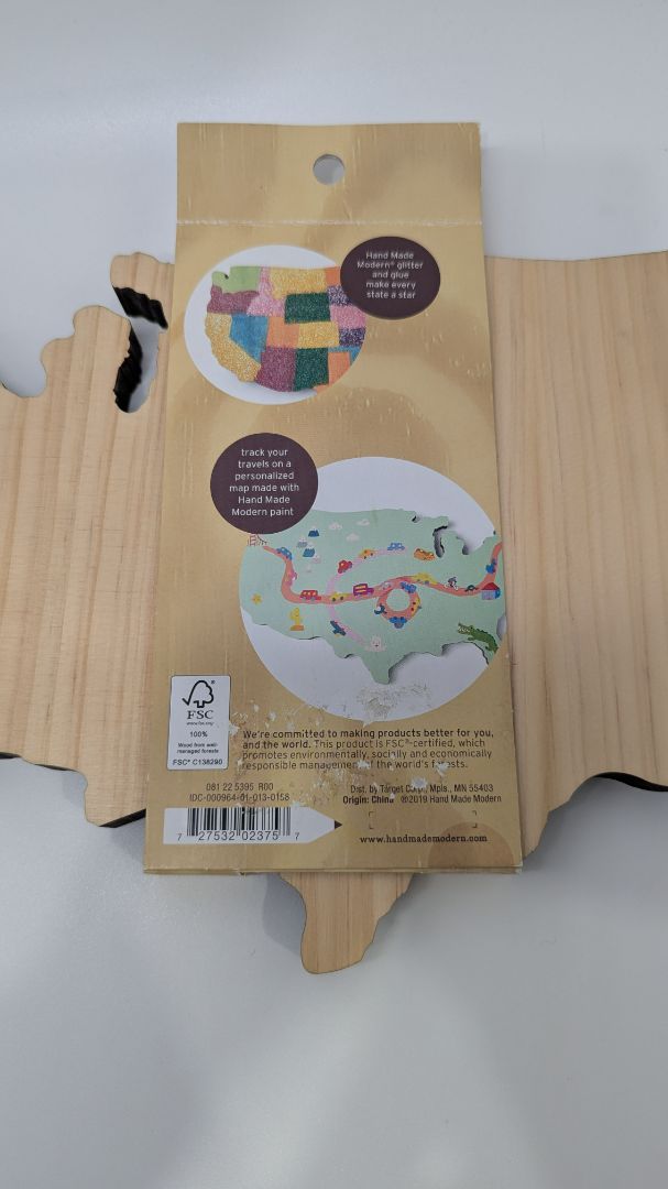 Handmade Modern United States Cut Unfinished Wood Craft Supplies