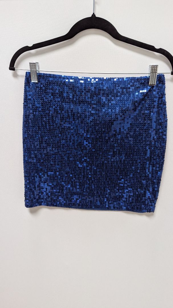 Wet Seal Deep Blue Sequin Mini Skirt
