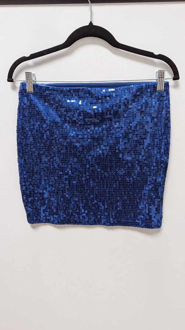 Wet Seal Deep Blue Sequin Mini Skirt