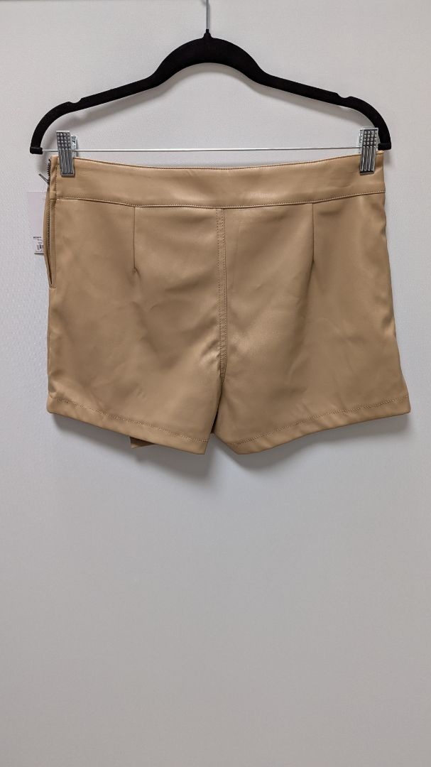 SO Tan Faux-Leather Skort with Studs