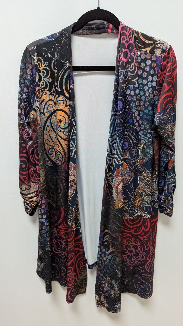 Lily by Firmiana Black/Multicolor Patterned Cardigan