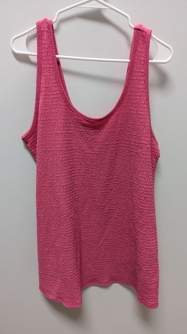 Torrid Hot Pink Ruched Rounded Neckline Tank Top