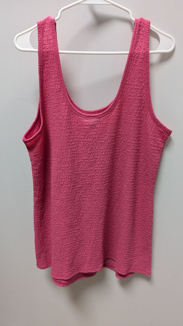 Torrid Hot Pink Ruched Rounded Neckline Tank Top