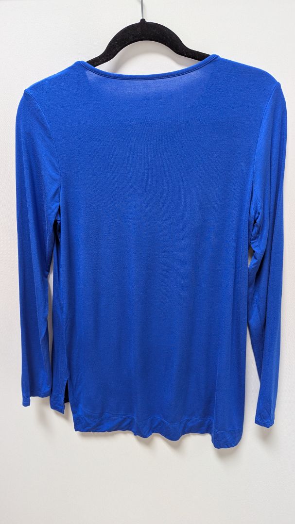 by Chico's Blue Lace-Up Shoulder Sleeve Blouse