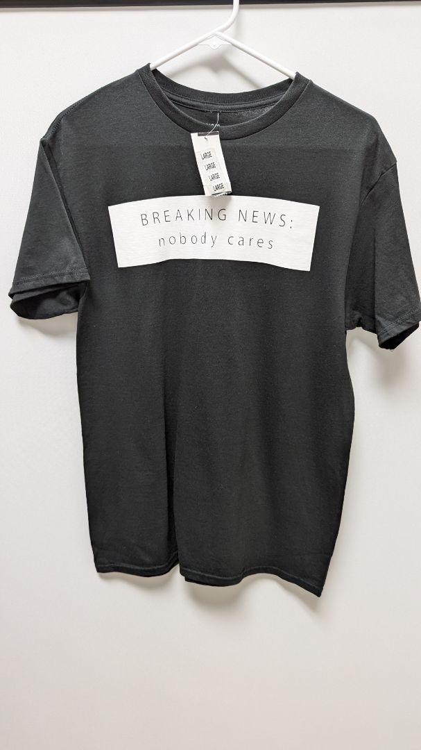 Black "Breaking News" Short-Sleeve Graphic T-Shirt