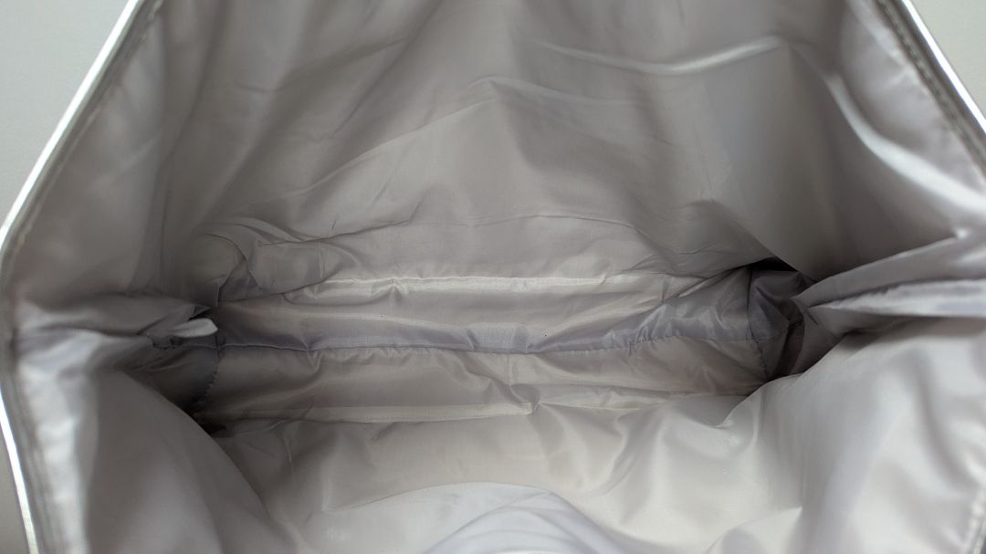 Clinique Silver Metallic PVC Woven-Style Tote Bag