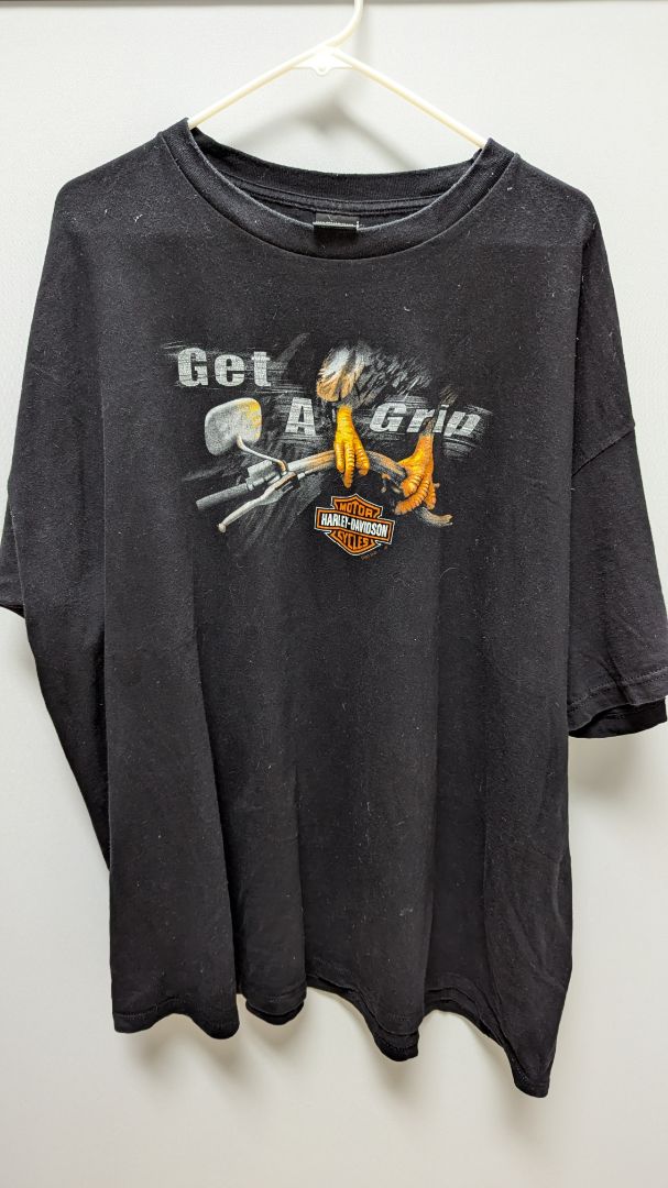 Harley Davidson Black "Get a Grip" Graphic T-Shirt