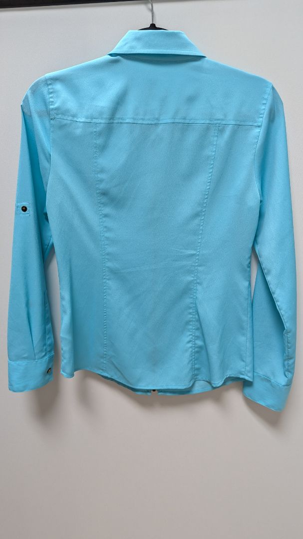 Michael Kors Light Turquoise Zippered Blouse