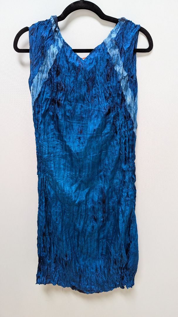 sundance Dark Blue/Black Ombre Silk Crepe Dress