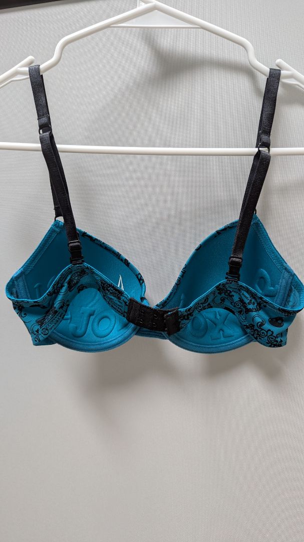 Joe Boxer Teal/Black Skull Graphic Print Bra
