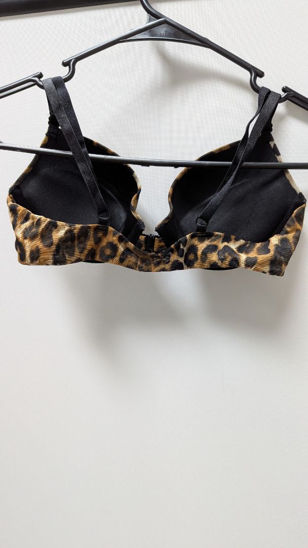 Express Intimates Brown Animal Print Mesh Bra