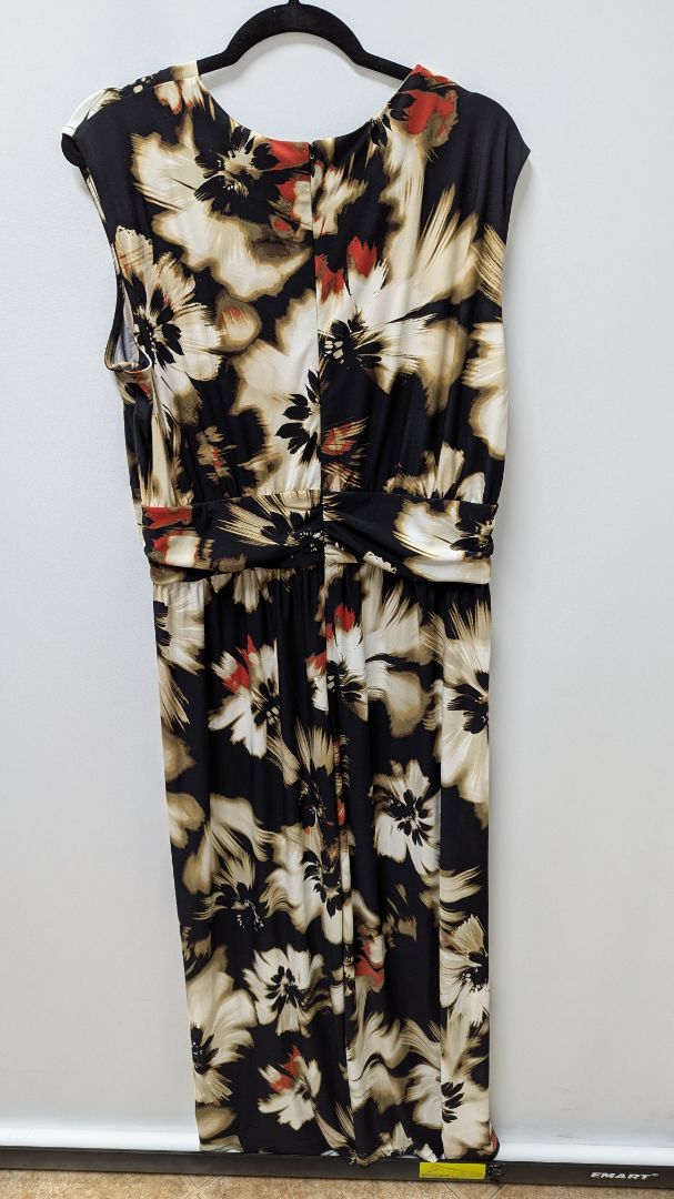 Anne Klein Black Multicolor Floral Maxi Dress