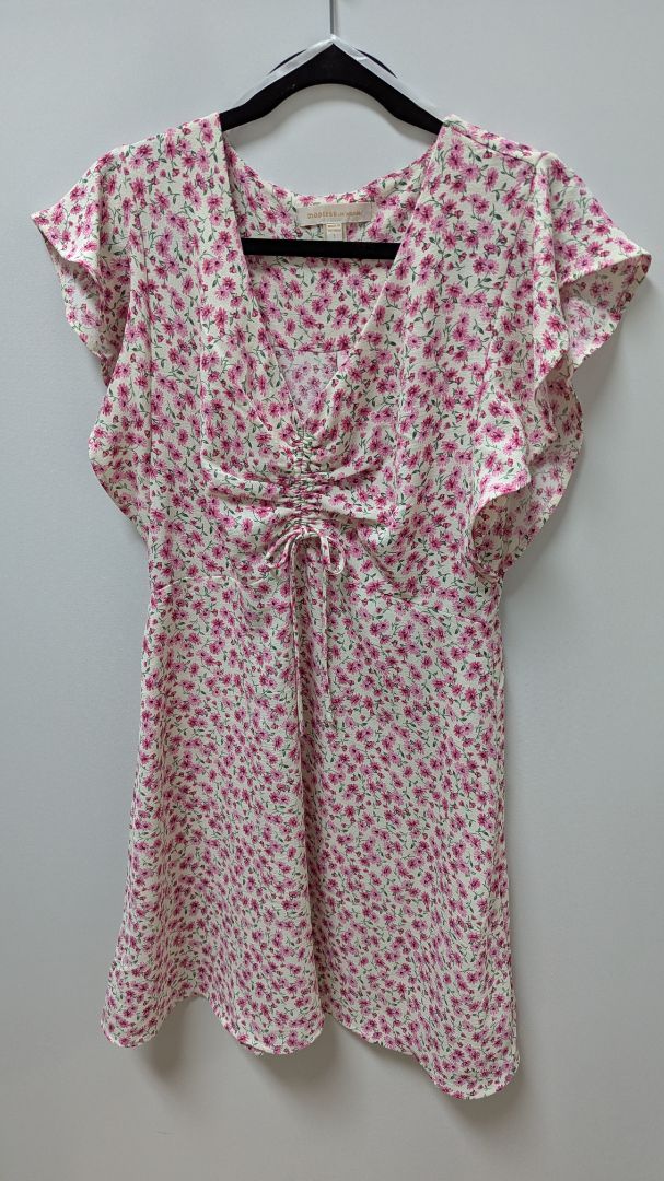 monteau Los Angeles White/Pink Floral Flared Dress