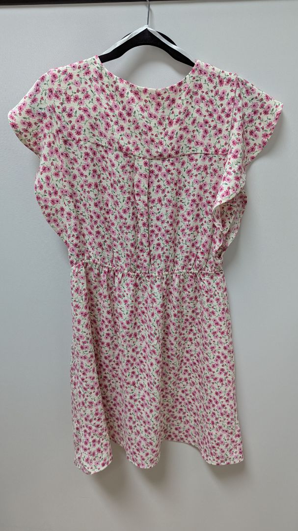 monteau Los Angeles White/Pink Floral Flared Dress