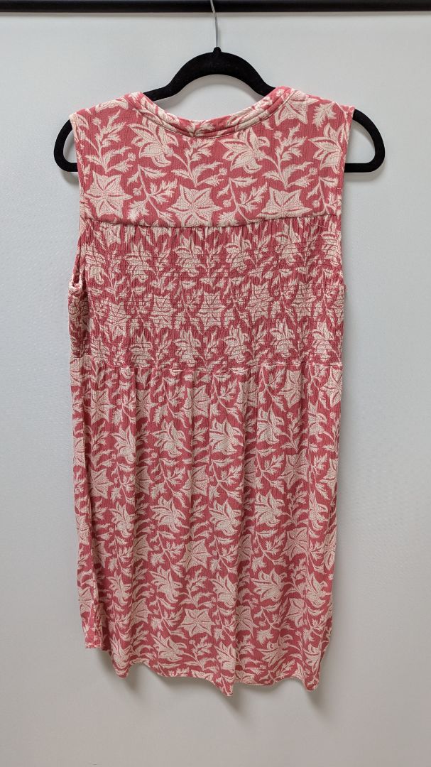 Knox Rose Pink/White Floral Sleeveless Button-Down Dress