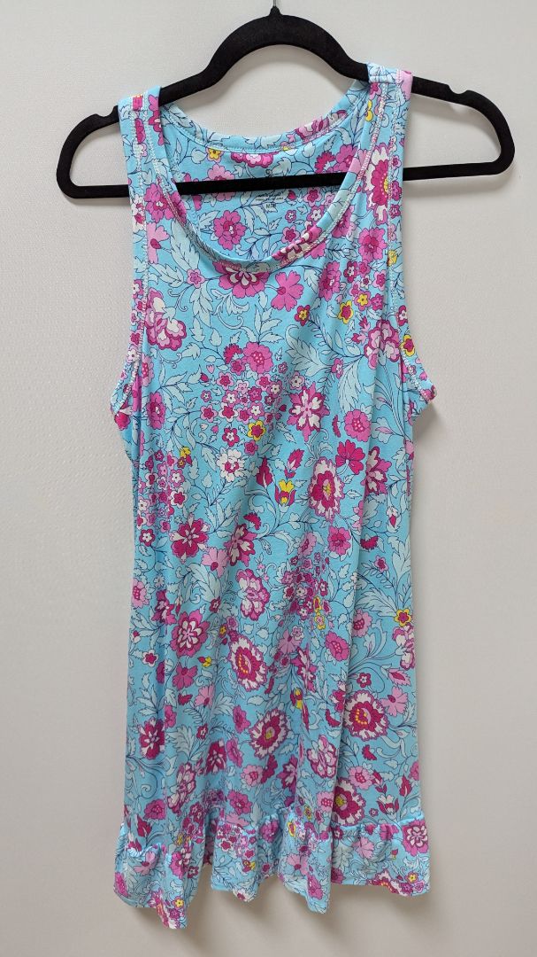 Cuddl Duds Blue/Pink Floral Nightgown Dress