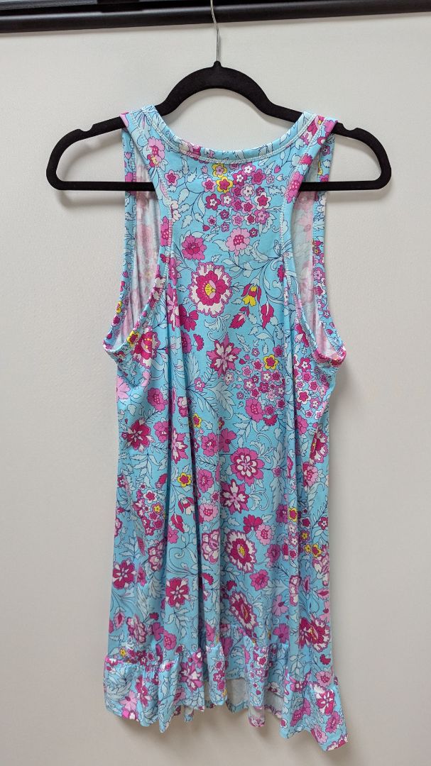 Cuddl Duds Blue/Pink Floral Nightgown Dress