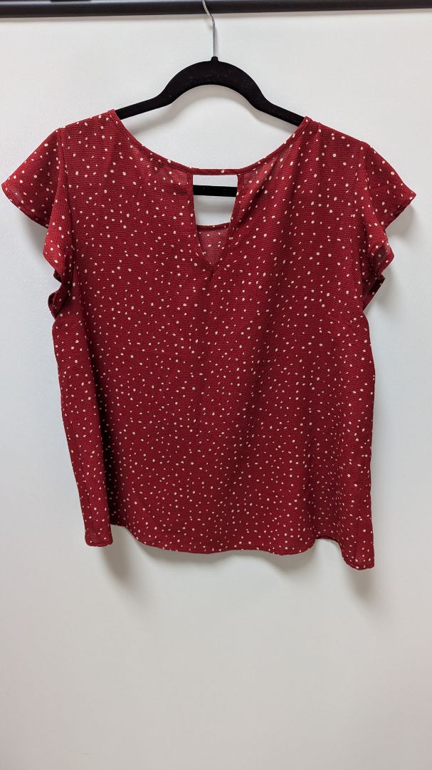 Papermoon Red Spotted Keyhole-Back Blouse