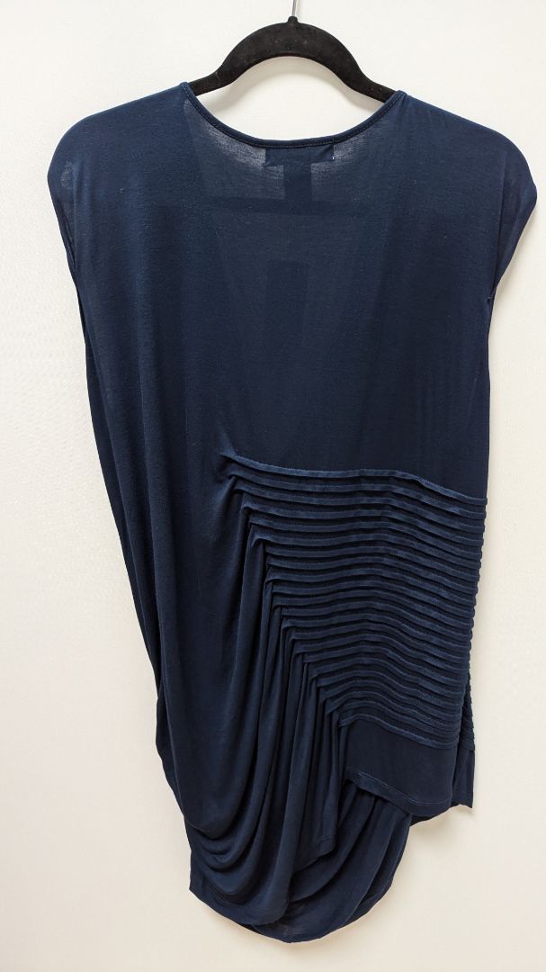 Design History Women Navy Twilight Pleated Tunic Blouse