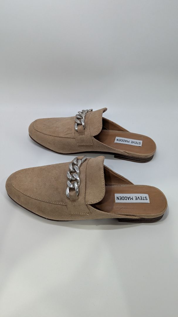 Steve Madden Tan Rally Faux-Suede Mule Loafers