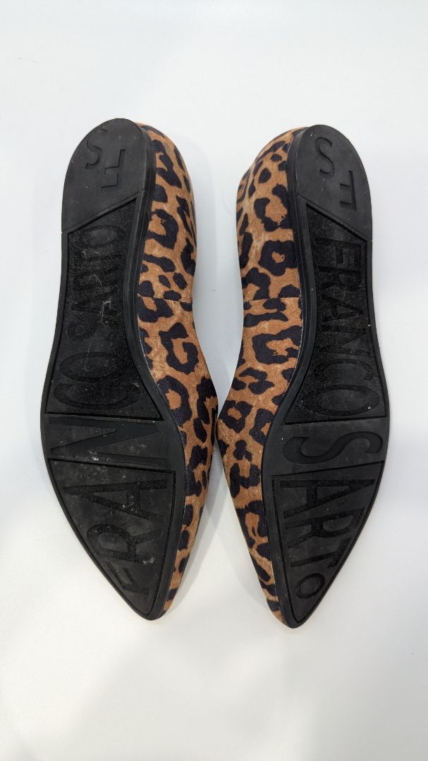 Franco Sarto Brown/Black Animal Print Pointed-Toe Flats