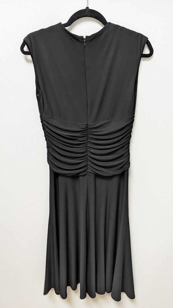 Anne Klein Black Sleeveless Faux-Belted Midi Dress