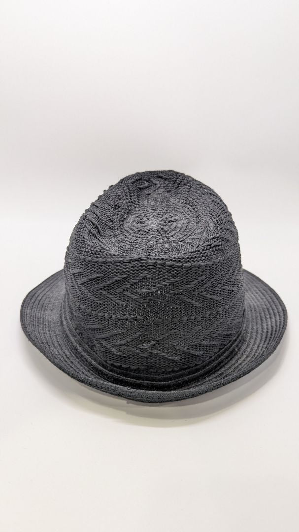 Black Sheer Knit Fedora Hat
