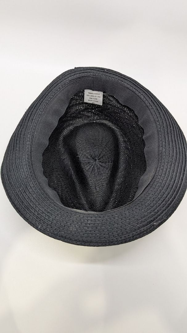 Black Sheer Knit Fedora Hat