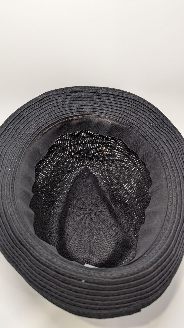 Black Sheer Knit Fedora Hat