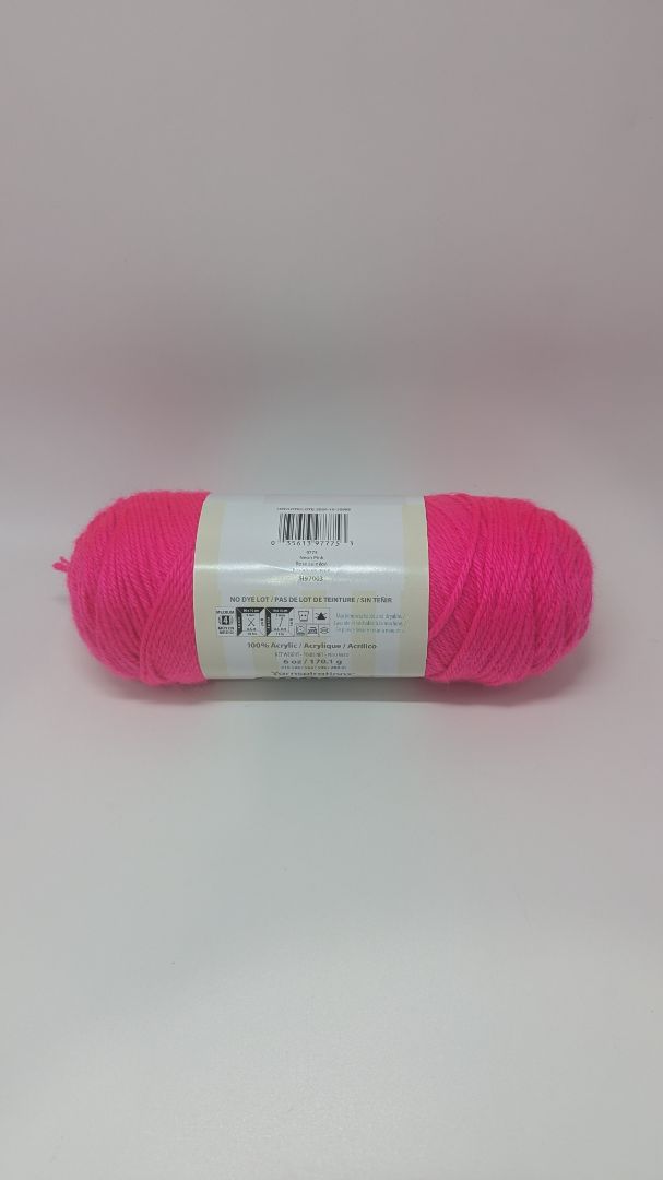 Caron Neon Pink Simply Soft Medium Yarn