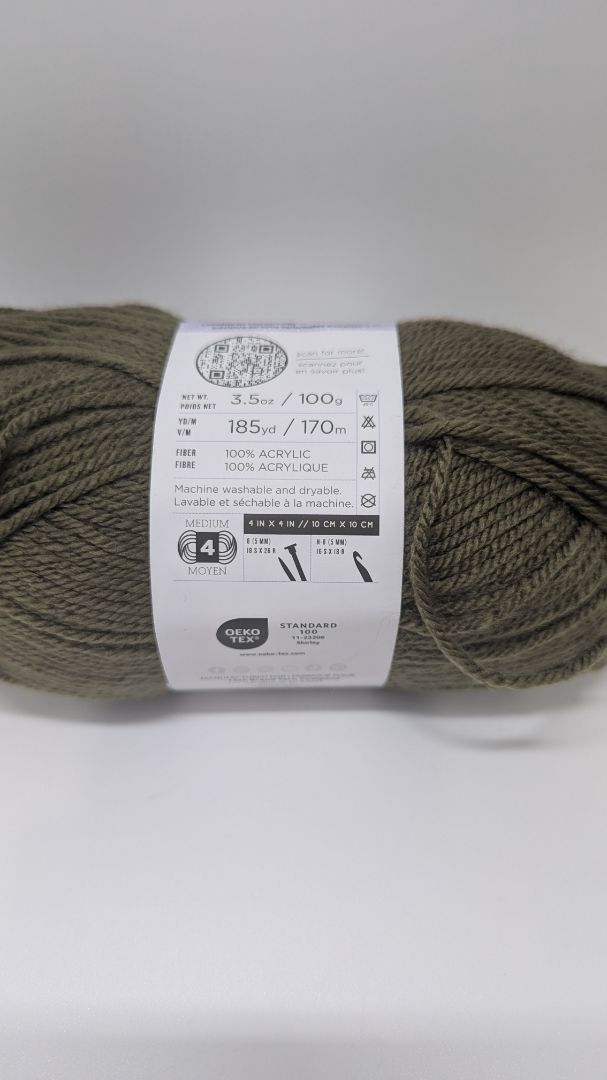 Lion Brand Olive Green Basic Stitch Medium Yarn