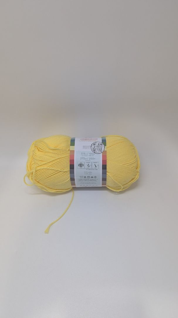 Lion Brand Lemon Drop Yellow 24/7 Cotton DK Light Yarn