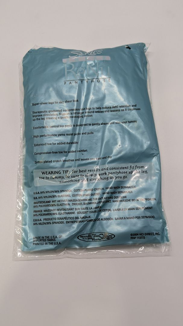 ReNu x Silkies Off-Black Sheer Rejuvenating Pantyhose Tights. Size Q/1X