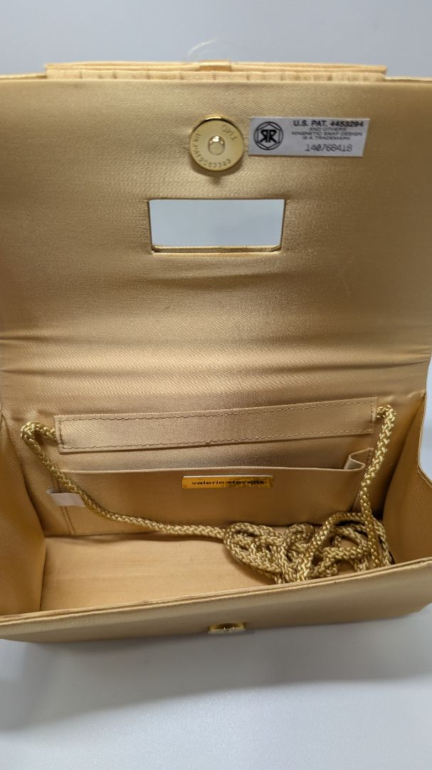 Valerie Stevens Gold Foldover Clutch Purse