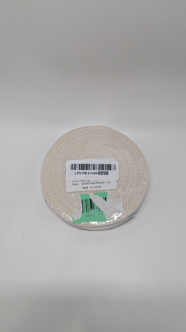 Beige 1" Wide Cotton Webbing