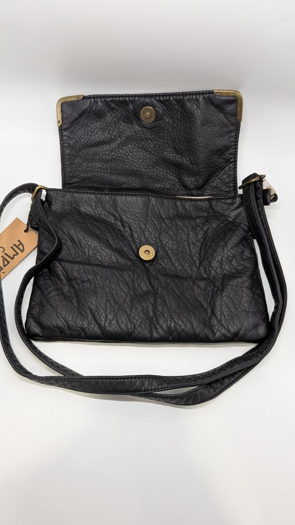 AMPERE Creations Black Soft Vegan Leather Crossbody Purse