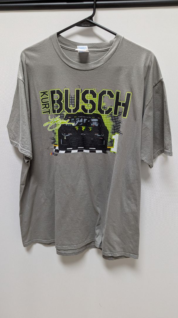 Port & Company Grey "Kurt Busch" Graphic T-Shirt