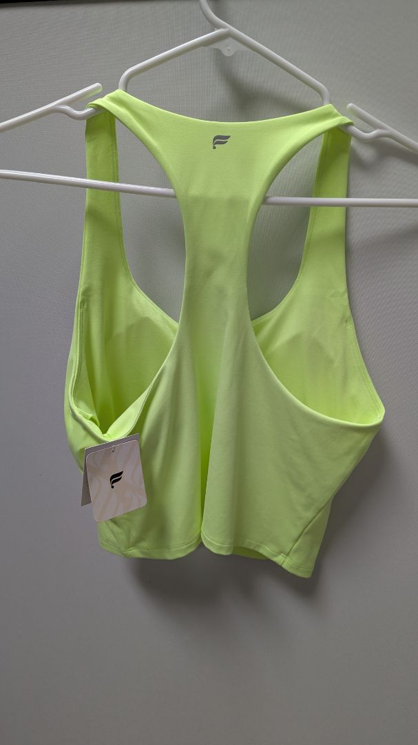 Fabletics Neon Spark Anywhere Built-In Bra Cropped Tank Top
