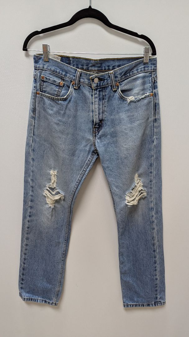Levi's Light Wash Distressed Straight Leg Jeans