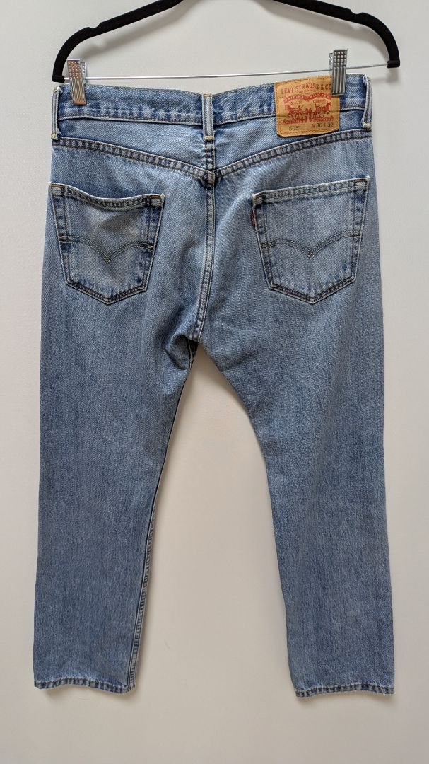 Levi's Light Wash Distressed Straight Leg Jeans