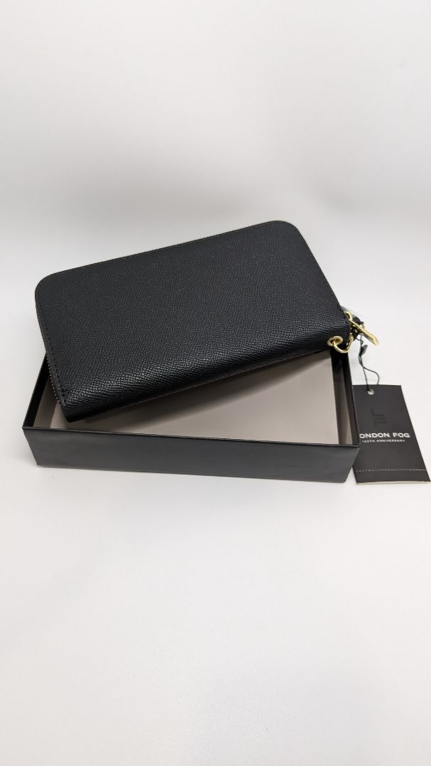 London Fog Black Adalia Zip Around Wallet