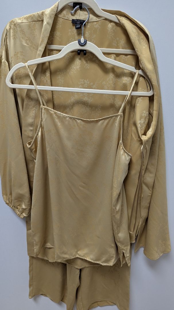 Ann Taylor Beige Floral 3PC Sleepwear Set