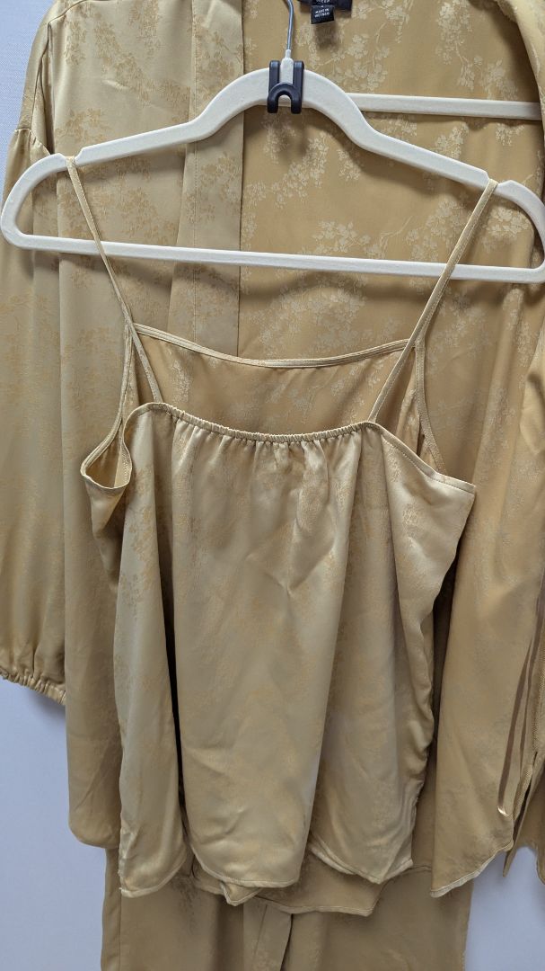Ann Taylor Beige Floral 3PC Sleepwear Set
