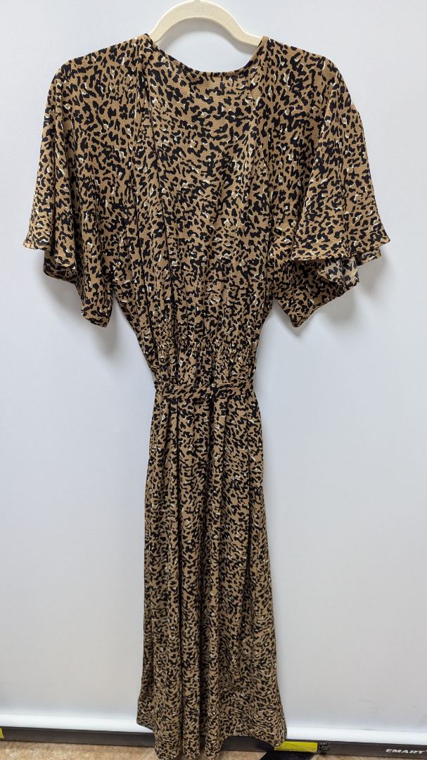 AVA & VIV Brown/Black Animal Print Maxi Dress
