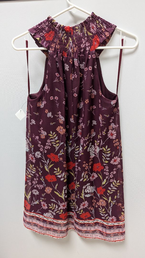 Jodi Kristopher Dark Purple Floral Sheath Dress