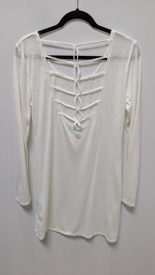 Balance Cover-Up Collection Ivory Open-Back Sheer Dress