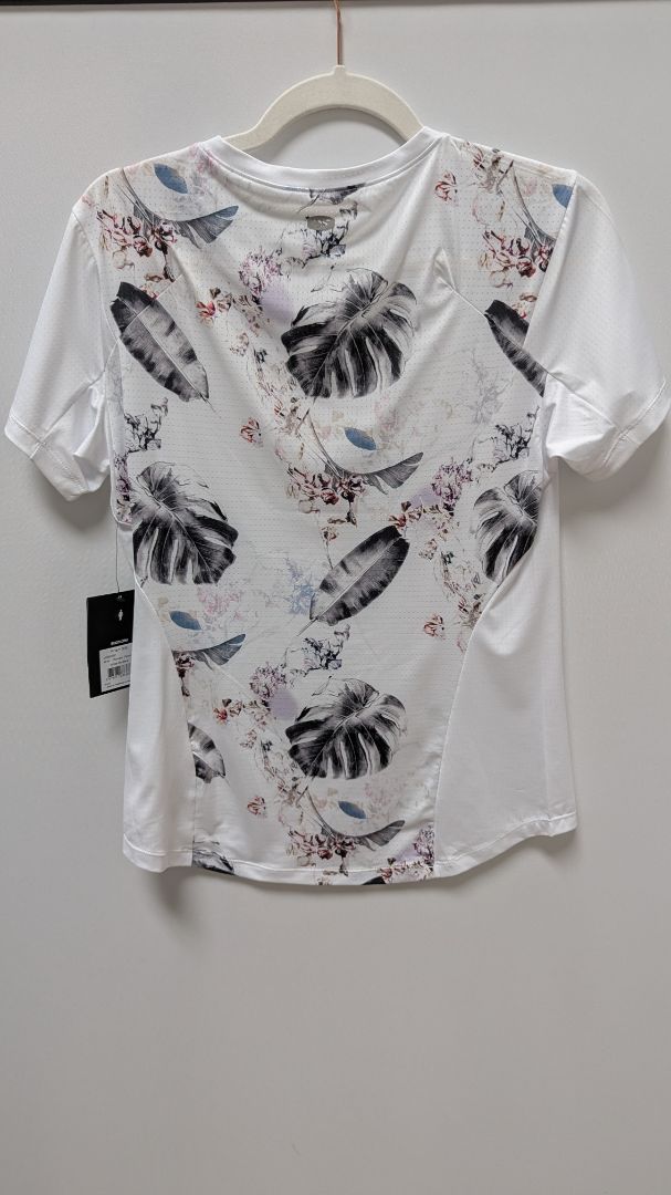 SUGOI White Monstera Floral Active T-Shirt