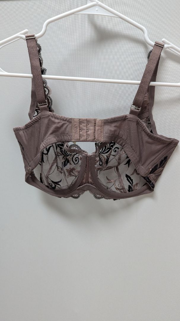 Soma Brown Sheer Embroidered Lace Bra