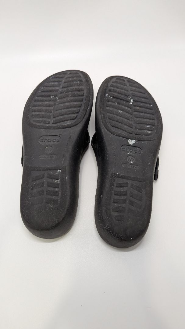 Crocs Black 3-Strap Wedge Sandal