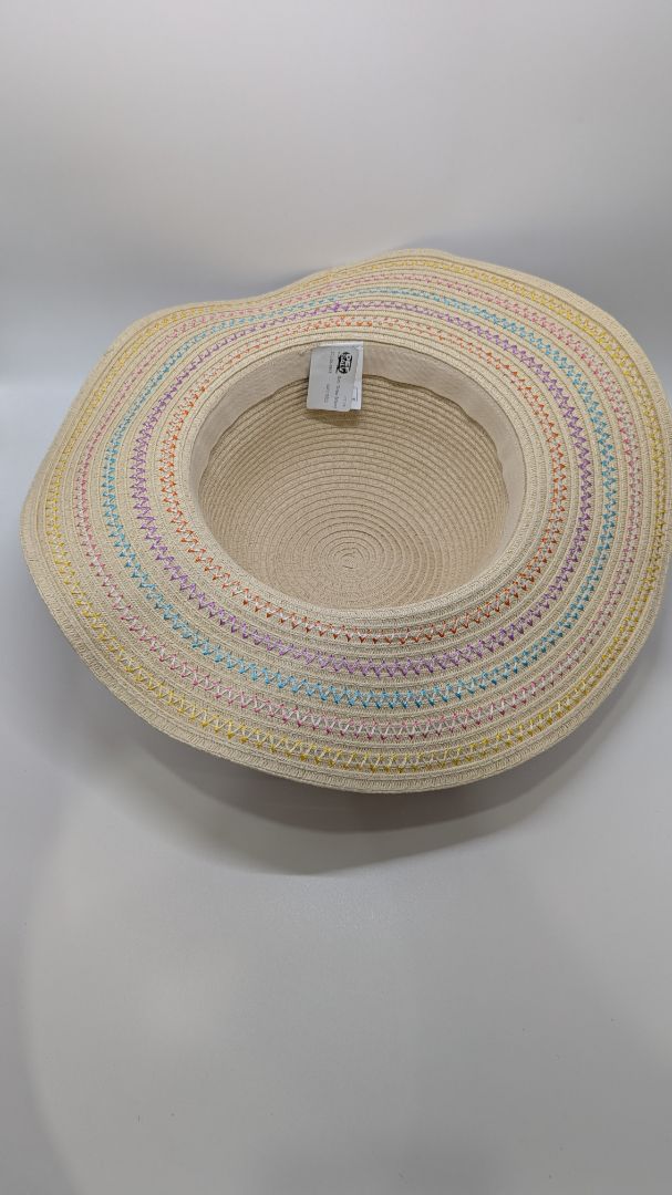 DEF SALV Cream/Multicolor Striped Straw Hat